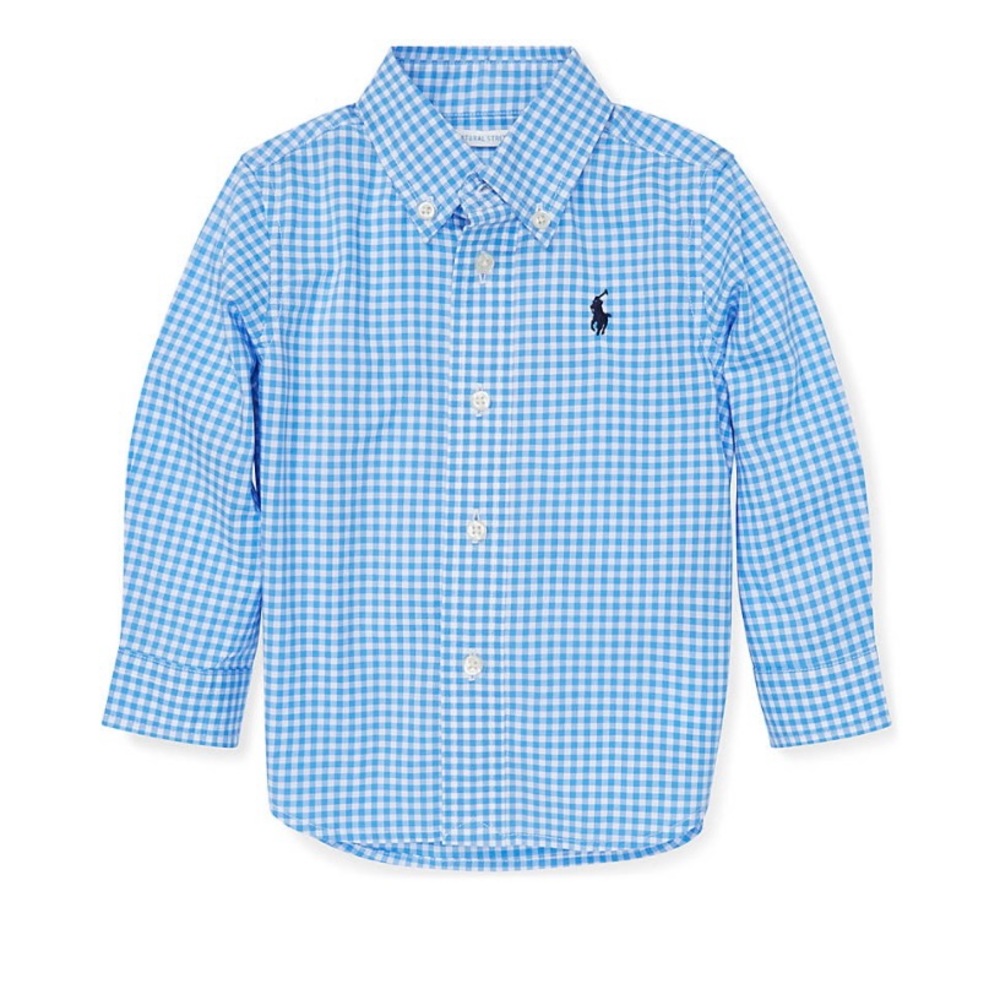 Ralph Lauren Childrenswear Baby Boys Gingham Cotton Poplin Shirt - 9 Month